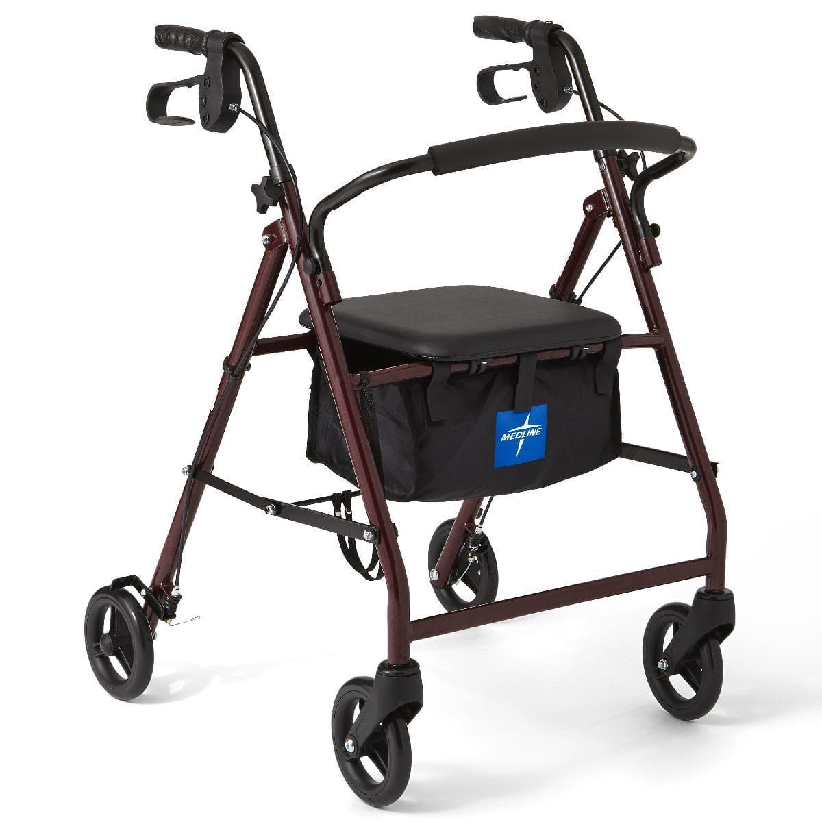 Medline Standard Steel Folding Rollator Adult Rolling Walker - Senior.com Rollators